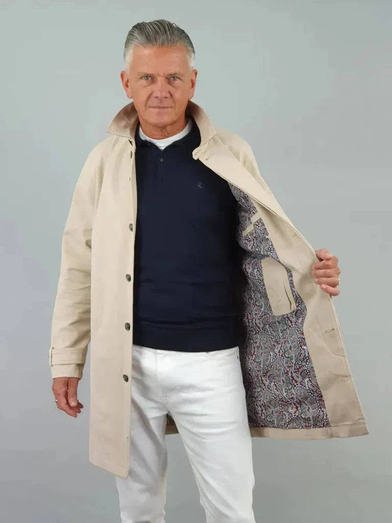 Gabicci Vintage Houghton Twill Mac -Oatmeal