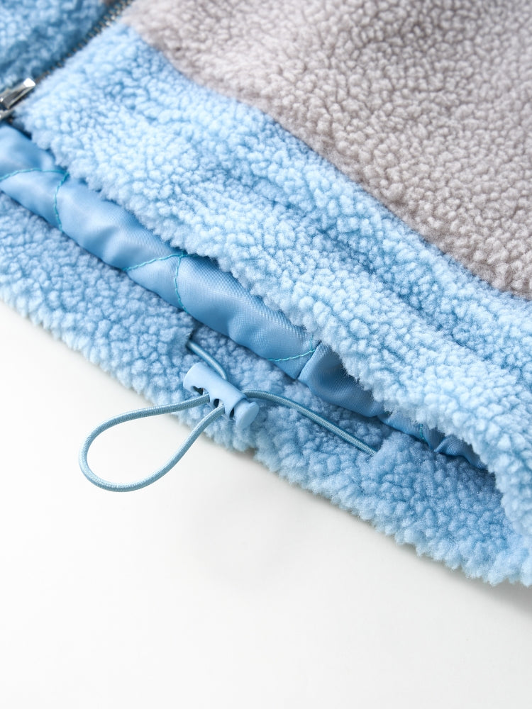 DCRB Two Tone Sherpa Fleece Jacket Blue