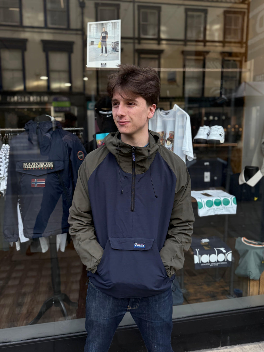 Penfield Pac Jac – Packable Anorak in Forest Green/Navy