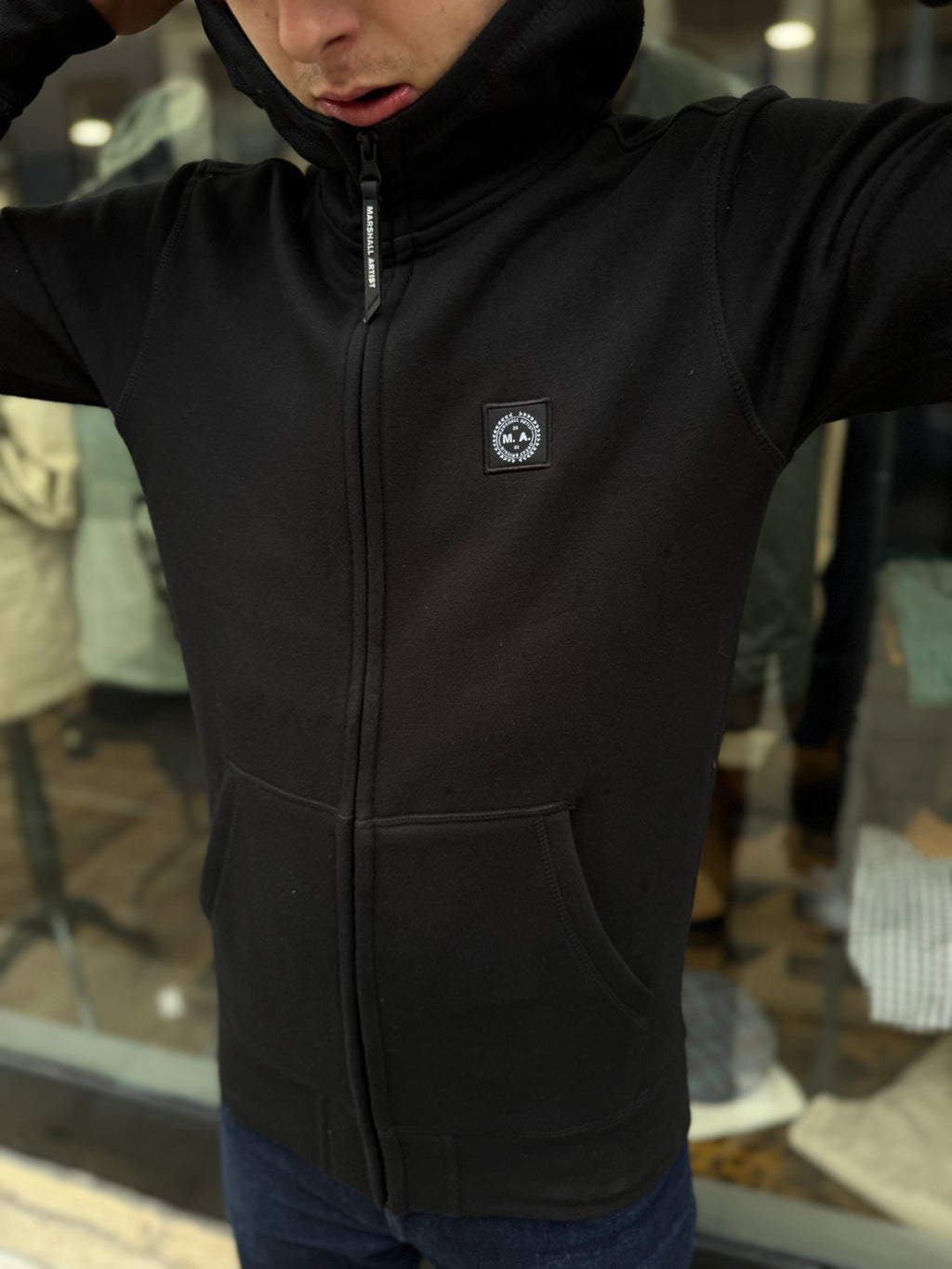 Marshall Artist Marchio Full Zip Hoodie Black