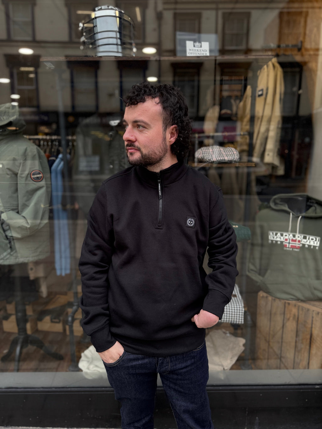 Marshall Artist Marchio Quarter Zip Black