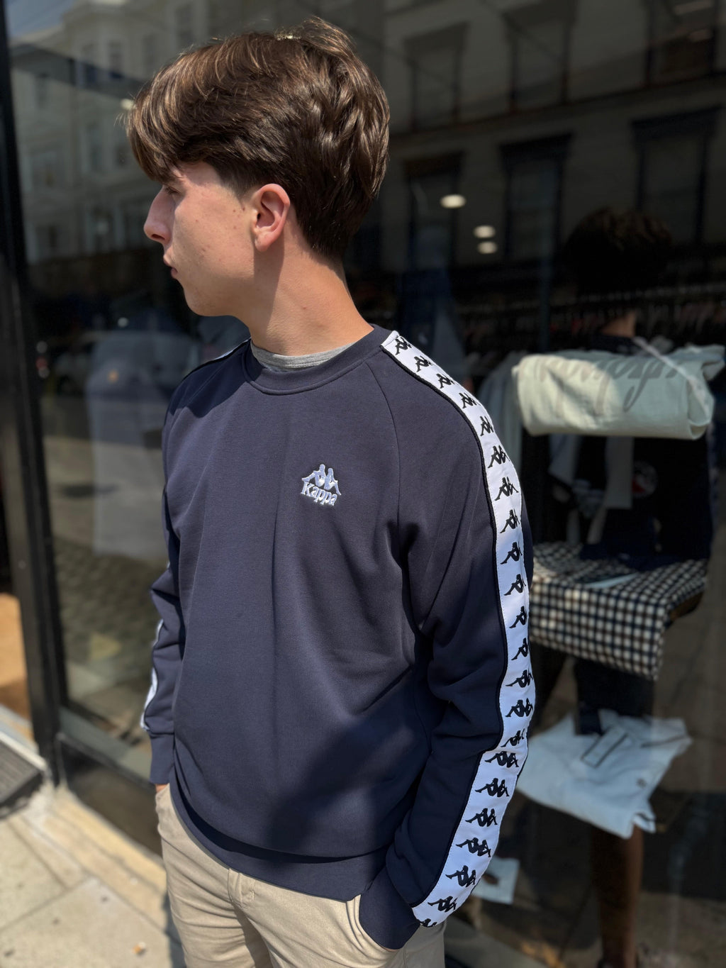 Kappa Lynch Crew Neck Sweatshirt Navy