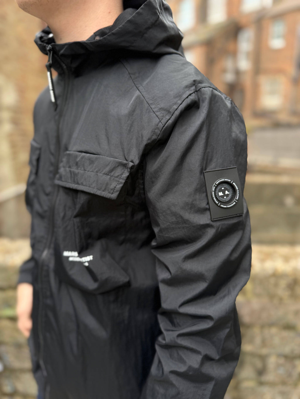 Marshall Artist Crux Hooded Overshirt Jacket Black