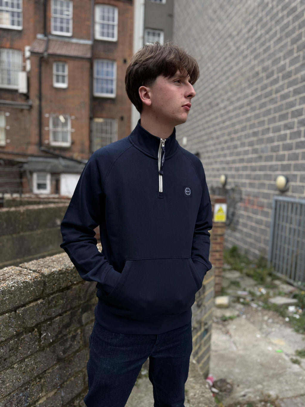 Marshall Artist Foundation Quarter Zip Sweatshirt Navy