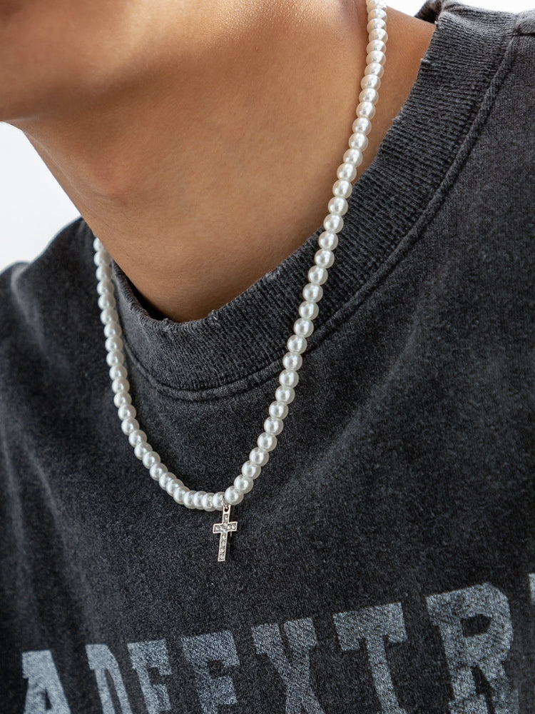 DCRB Pearl Cross Necklace