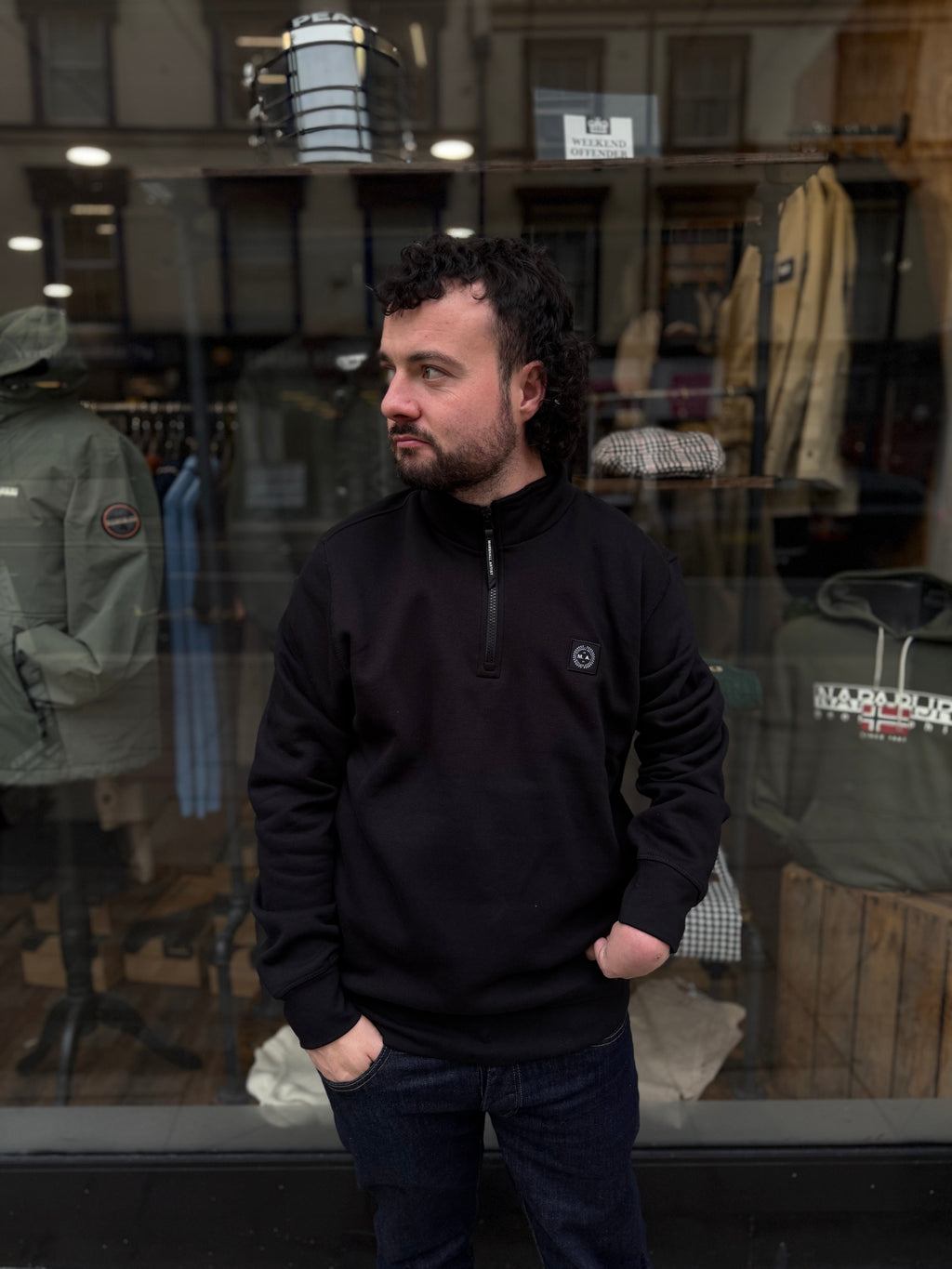 Marshall Artist Marchio Quarter Zip Black