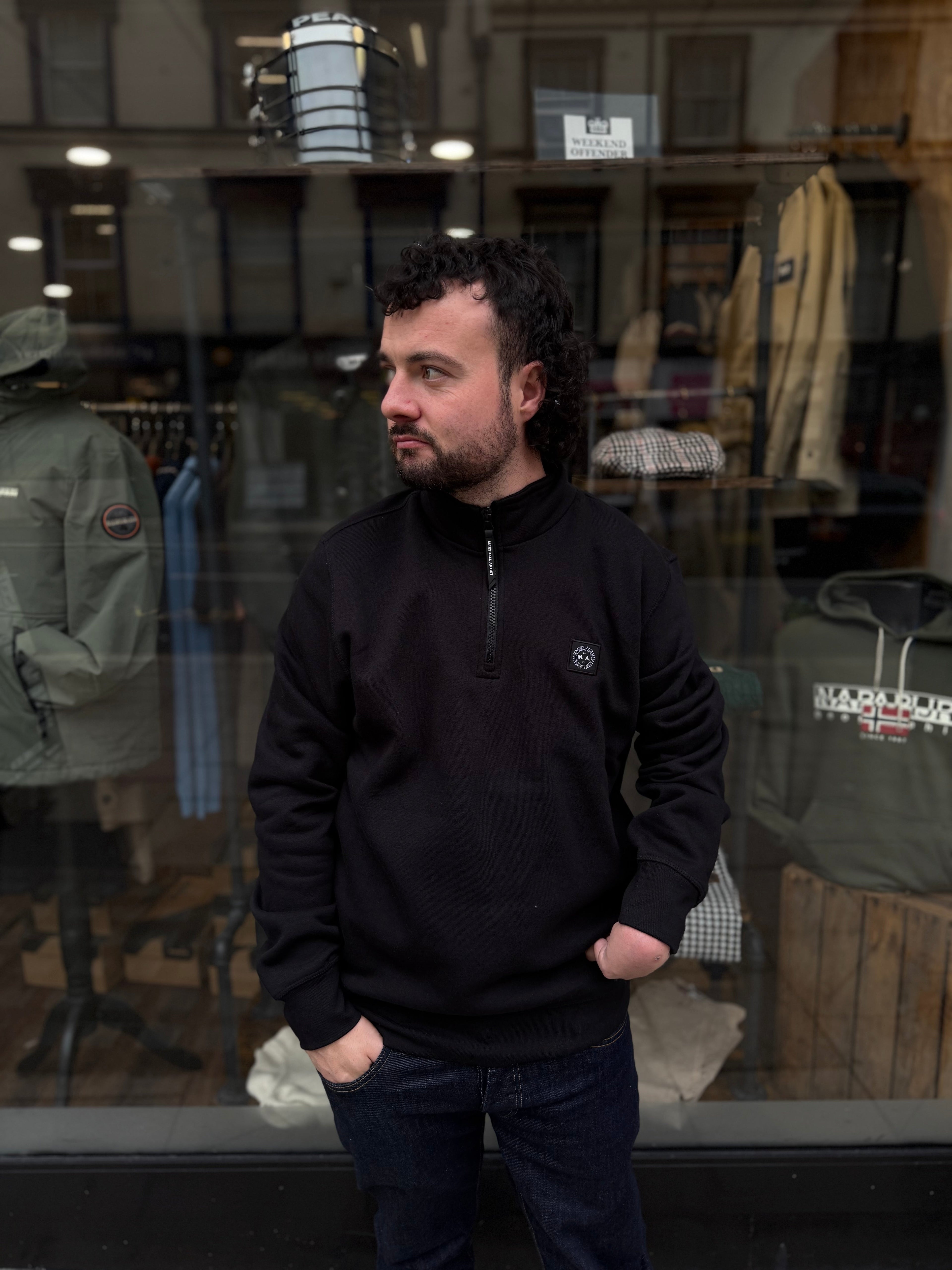 Marshall Artist Marchio Quarter Zip Black