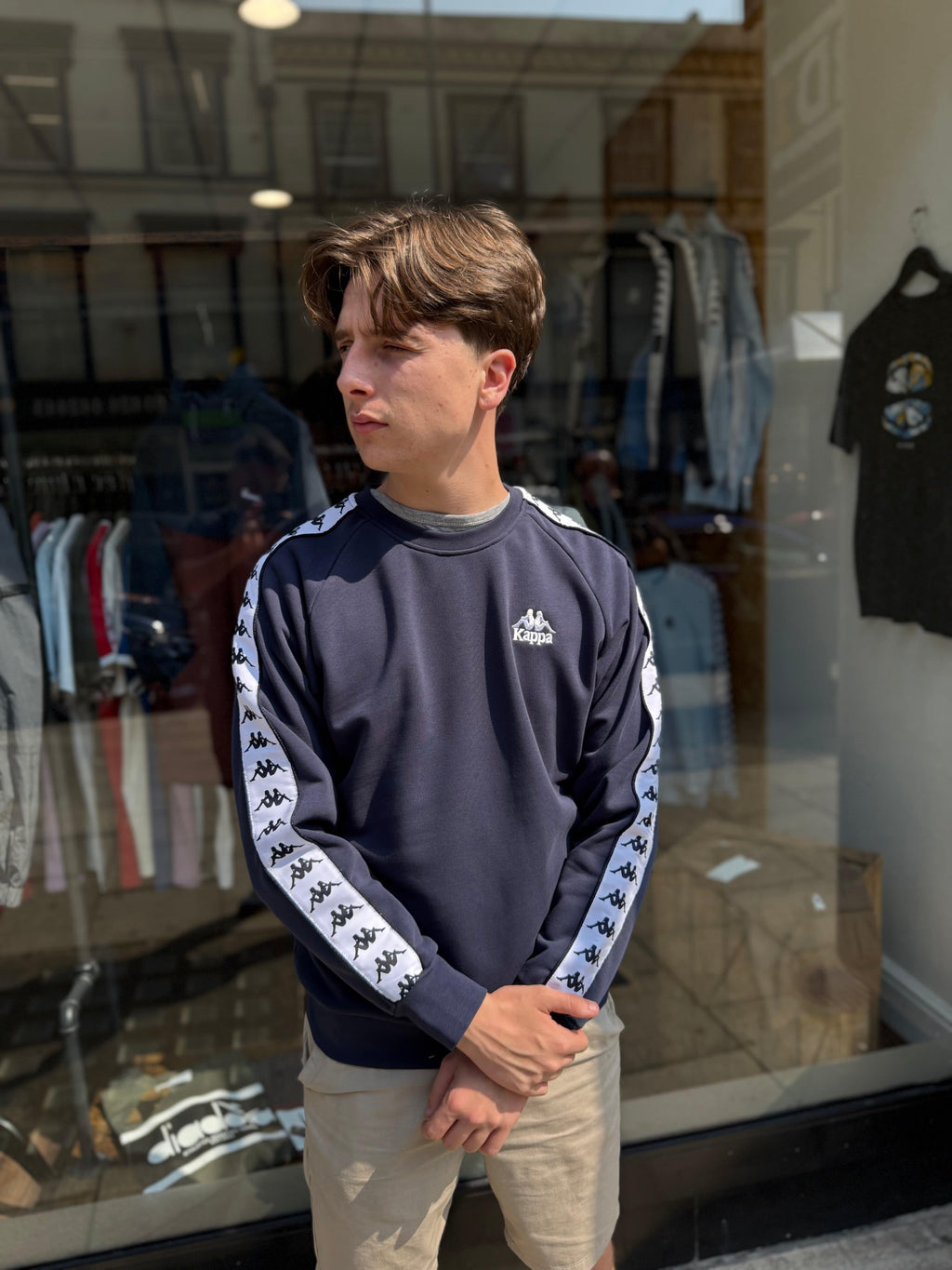 Kappa Lynch Crew Neck Sweatshirt Navy