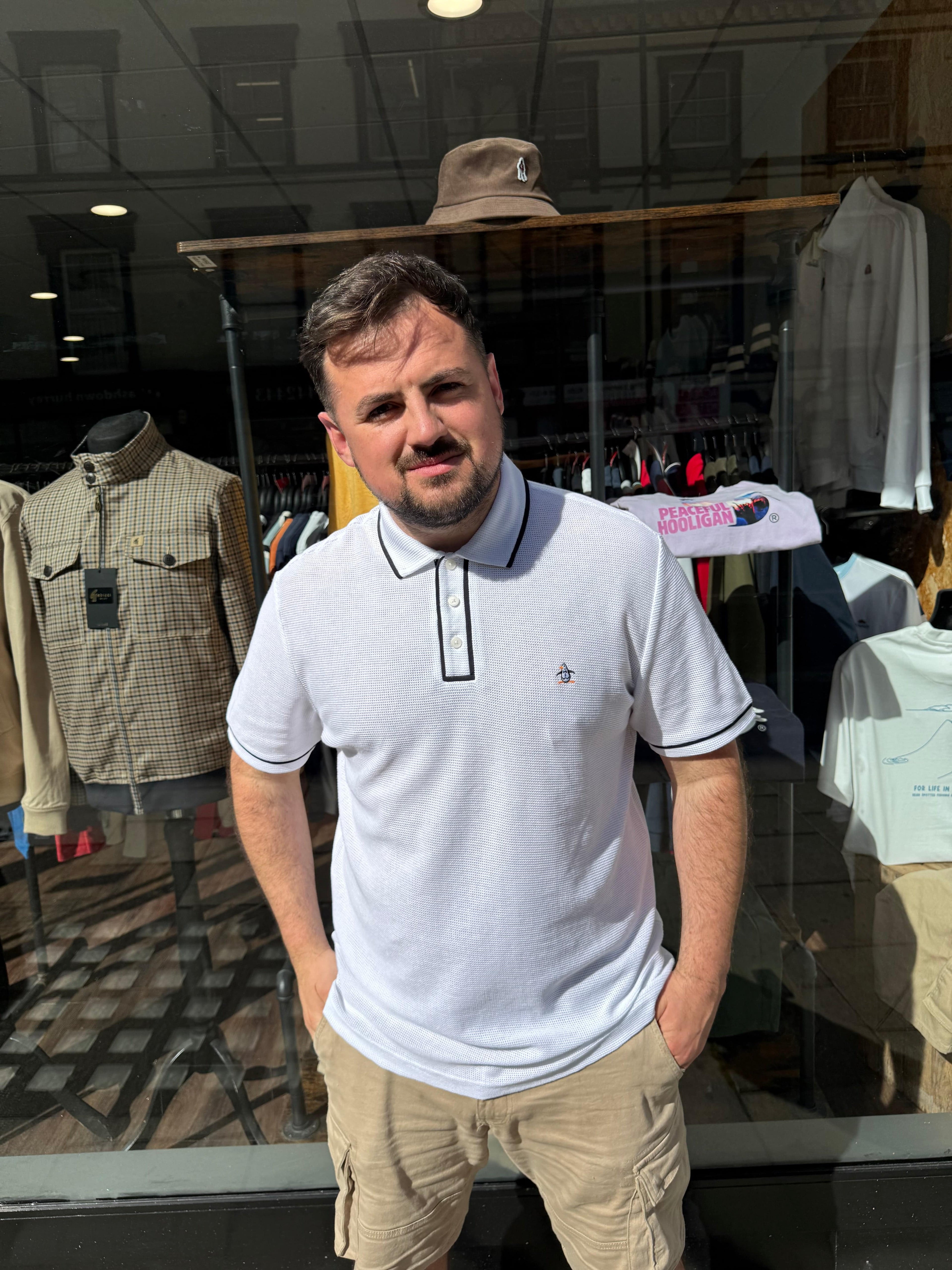 Original Penguin Earl Mesh Polo Bright White