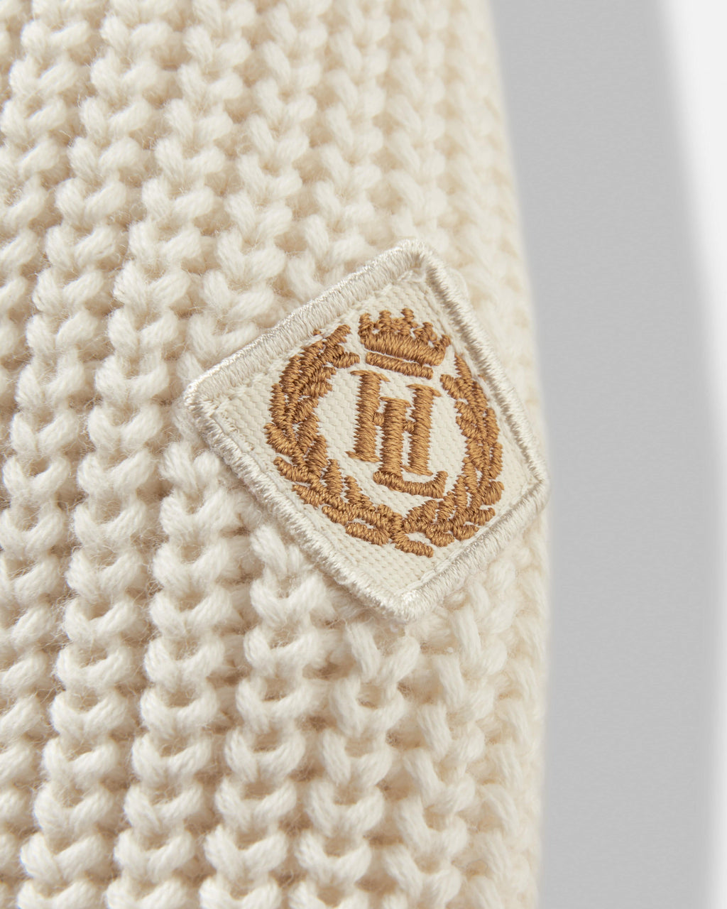 Henri Lloyd Golant Quarter  Zip Ribbed Knit In Ecru