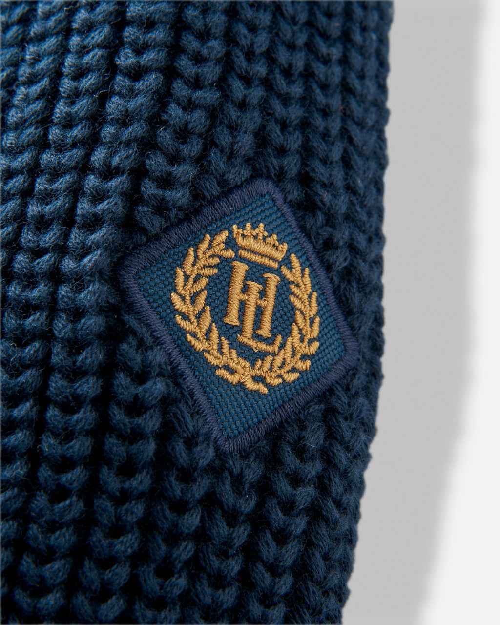 Henri Lloyd Golant Quarter Zip Ribbed Knit In Navy Blue