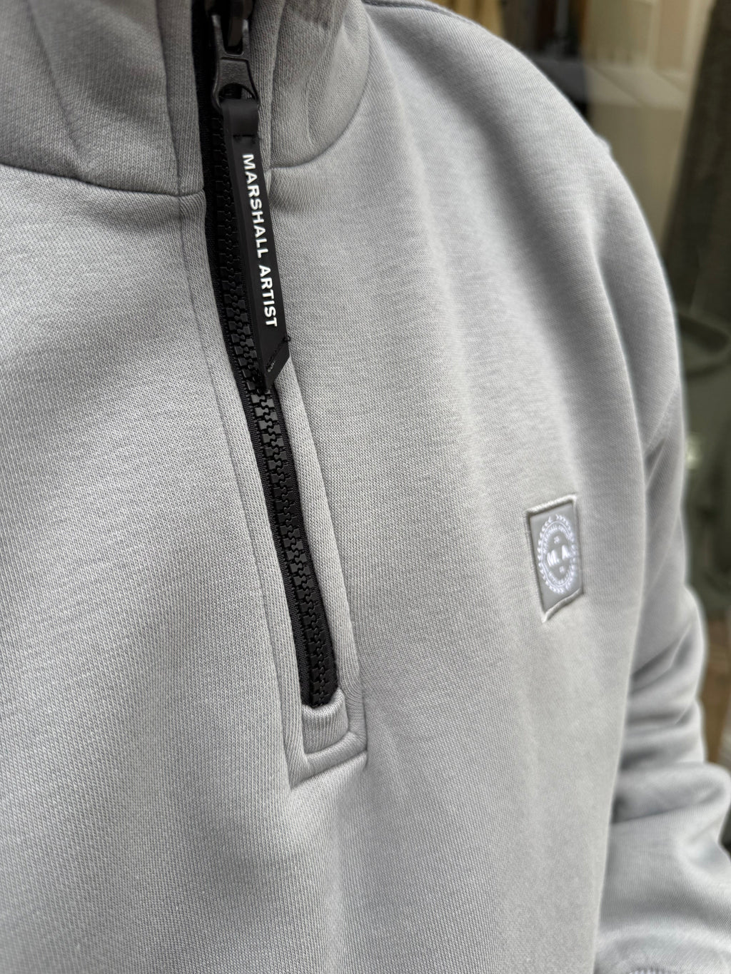 Marshall Artist Marchio Quarter Zip Monument Grey