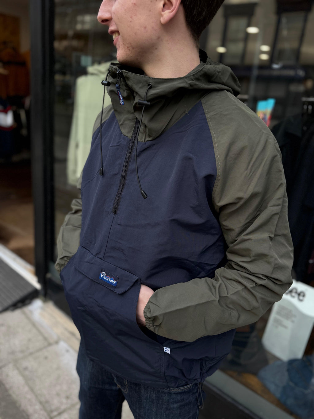 Penfield Pac Jac – Packable Anorak in Forest Green/Navy