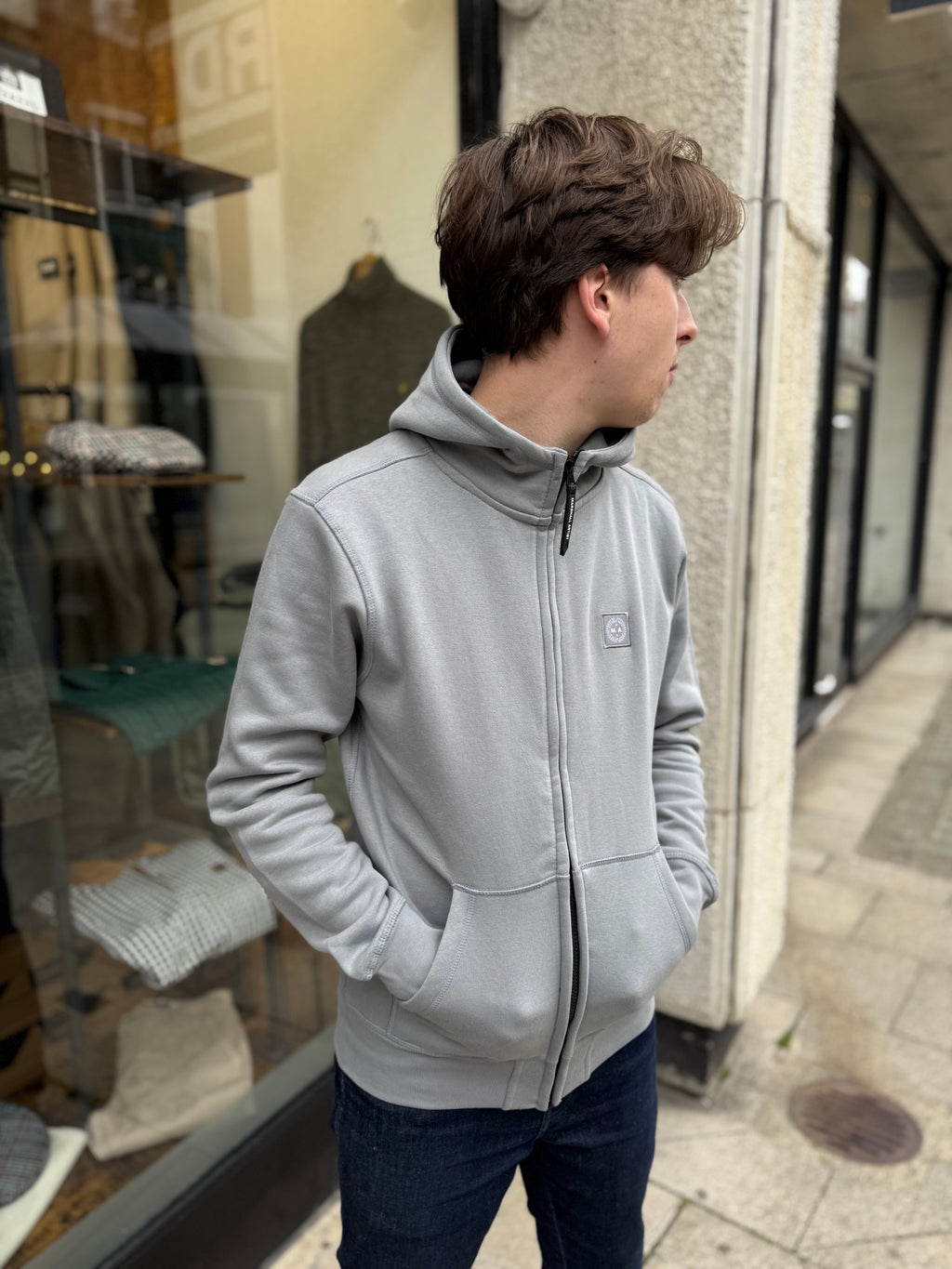 Marshall Artist Marchio Full Zip Hoodie Monument Grey