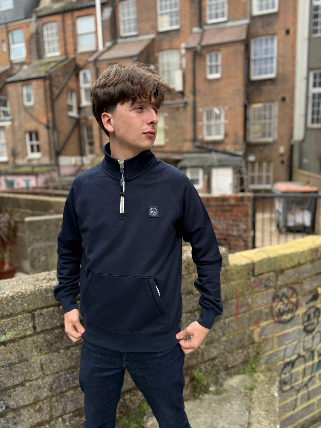 Marshall Artist Foundation Quarter Zip Sweatshirt Navy