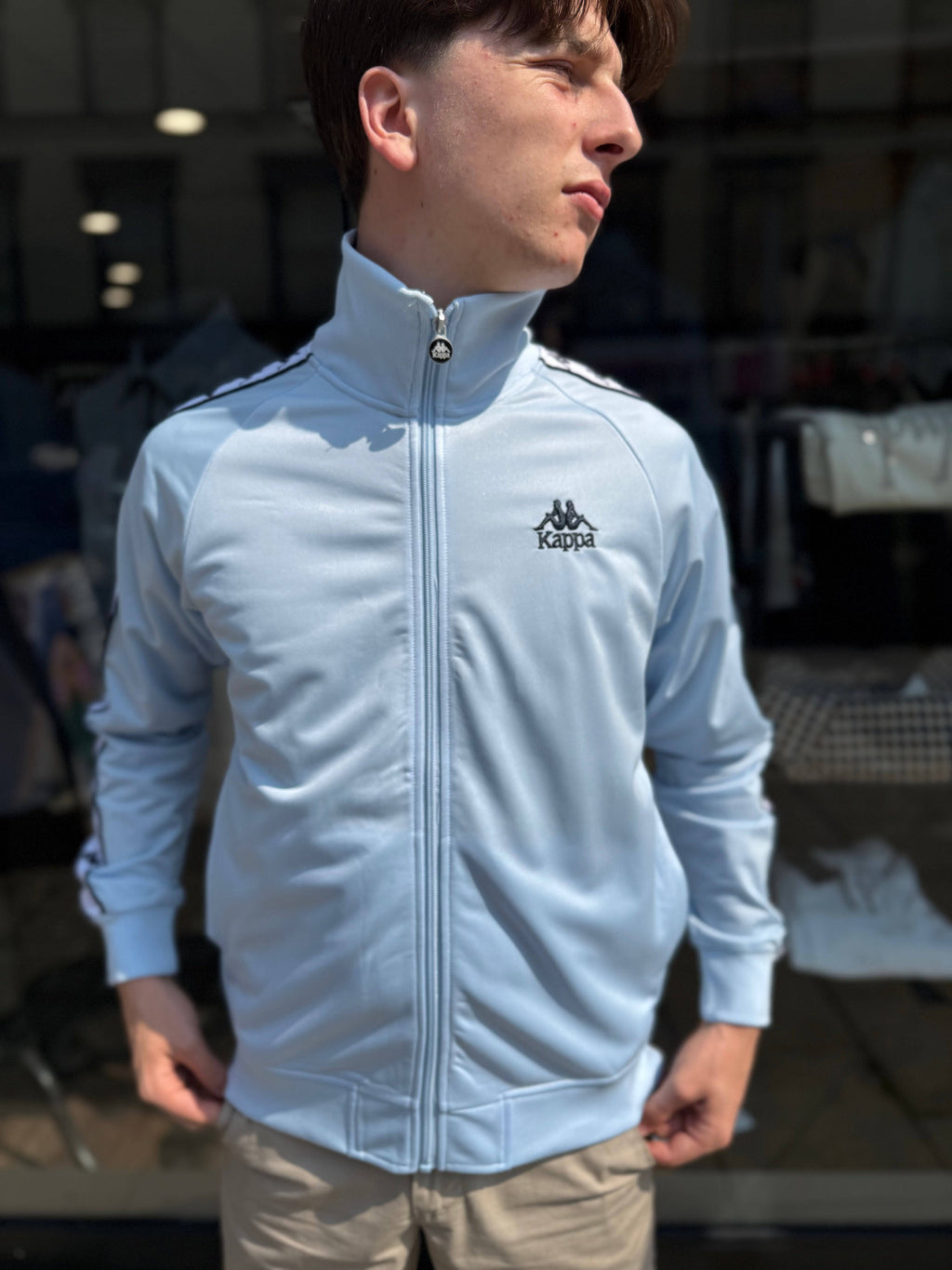 Kappa Lyman Track Top Sky Blue