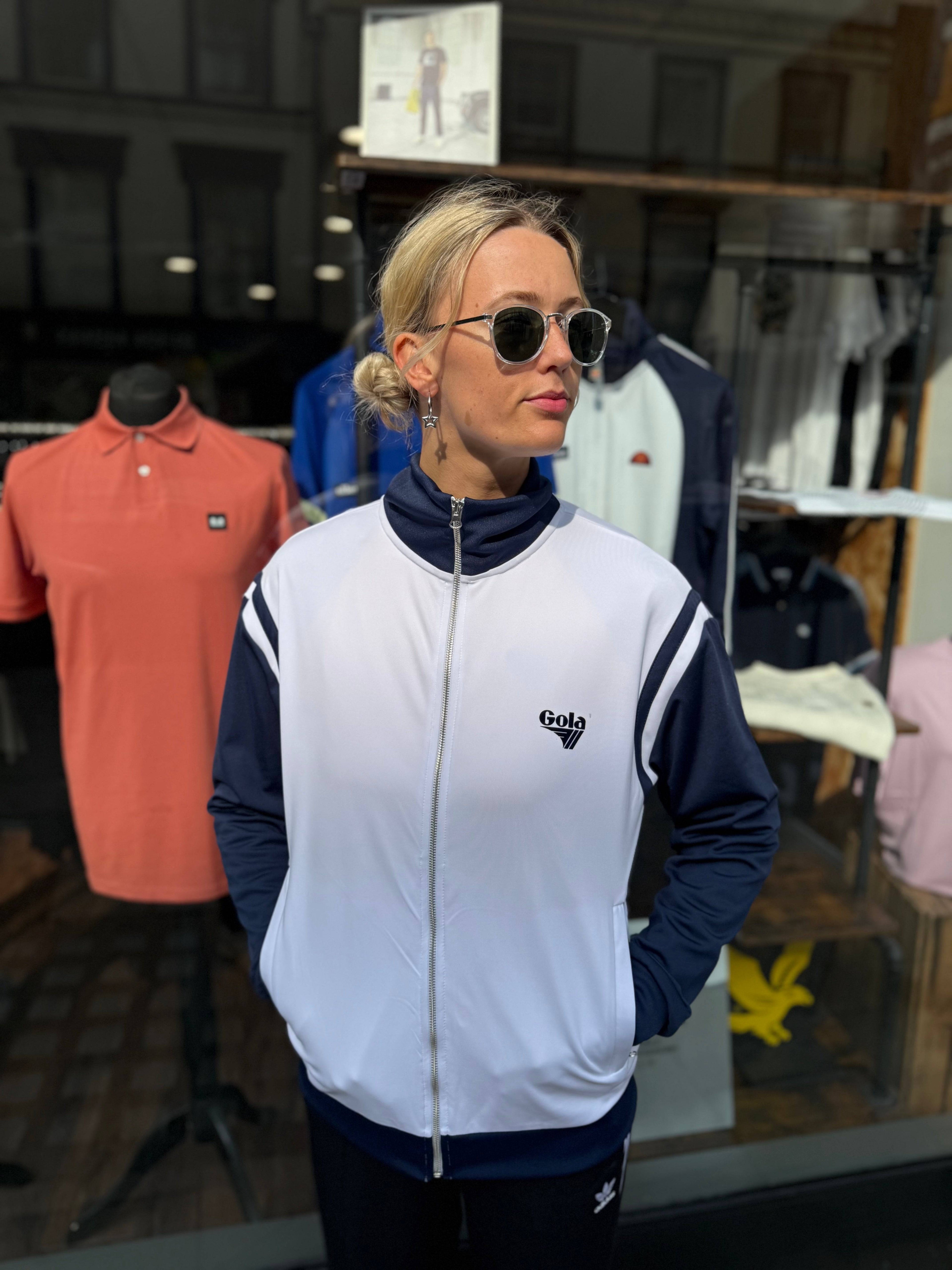 Gola Logo Print Track Top White/Navy