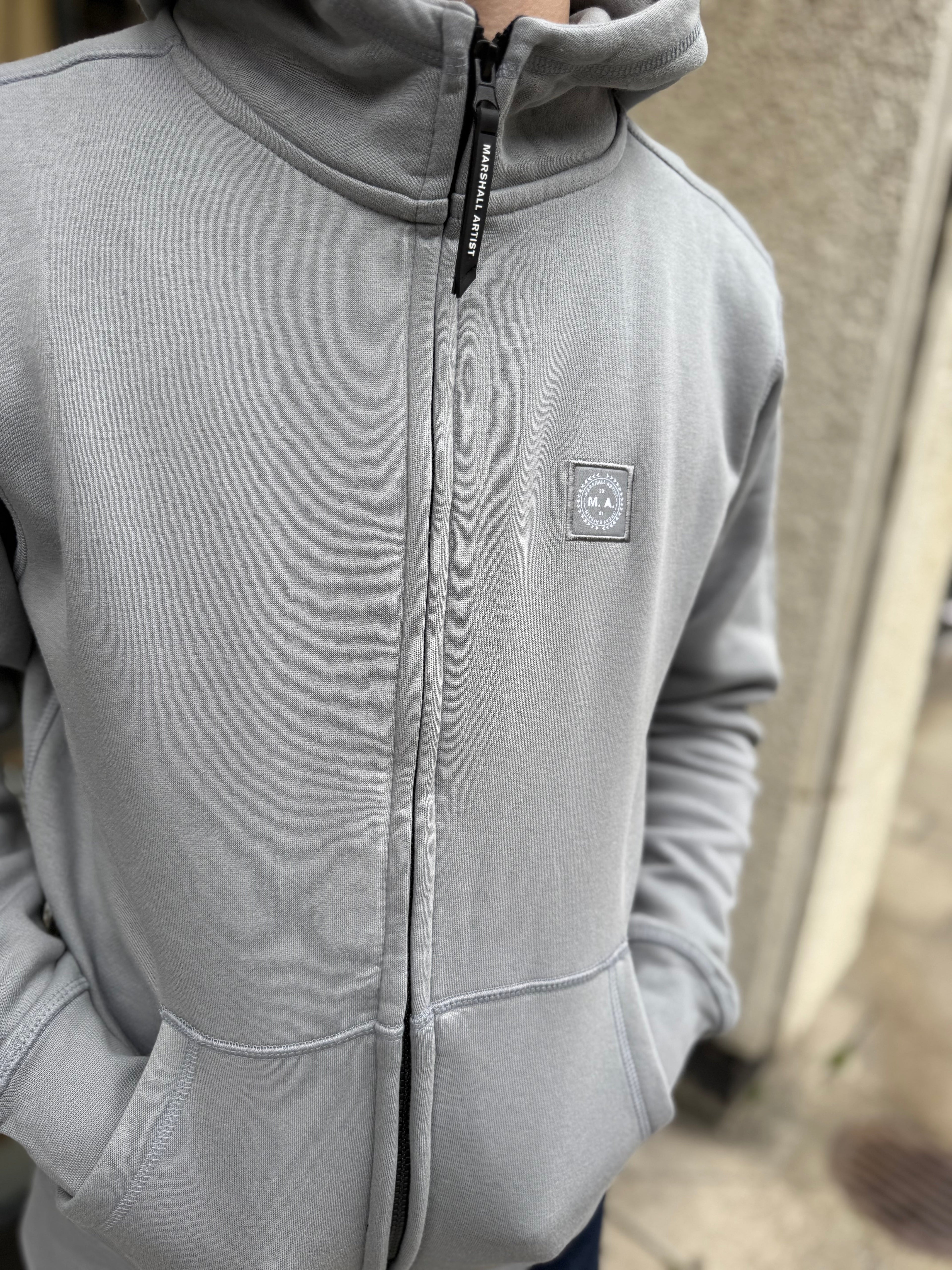 Marshall Artist Marchio Full Zip Hoodie Monument Grey