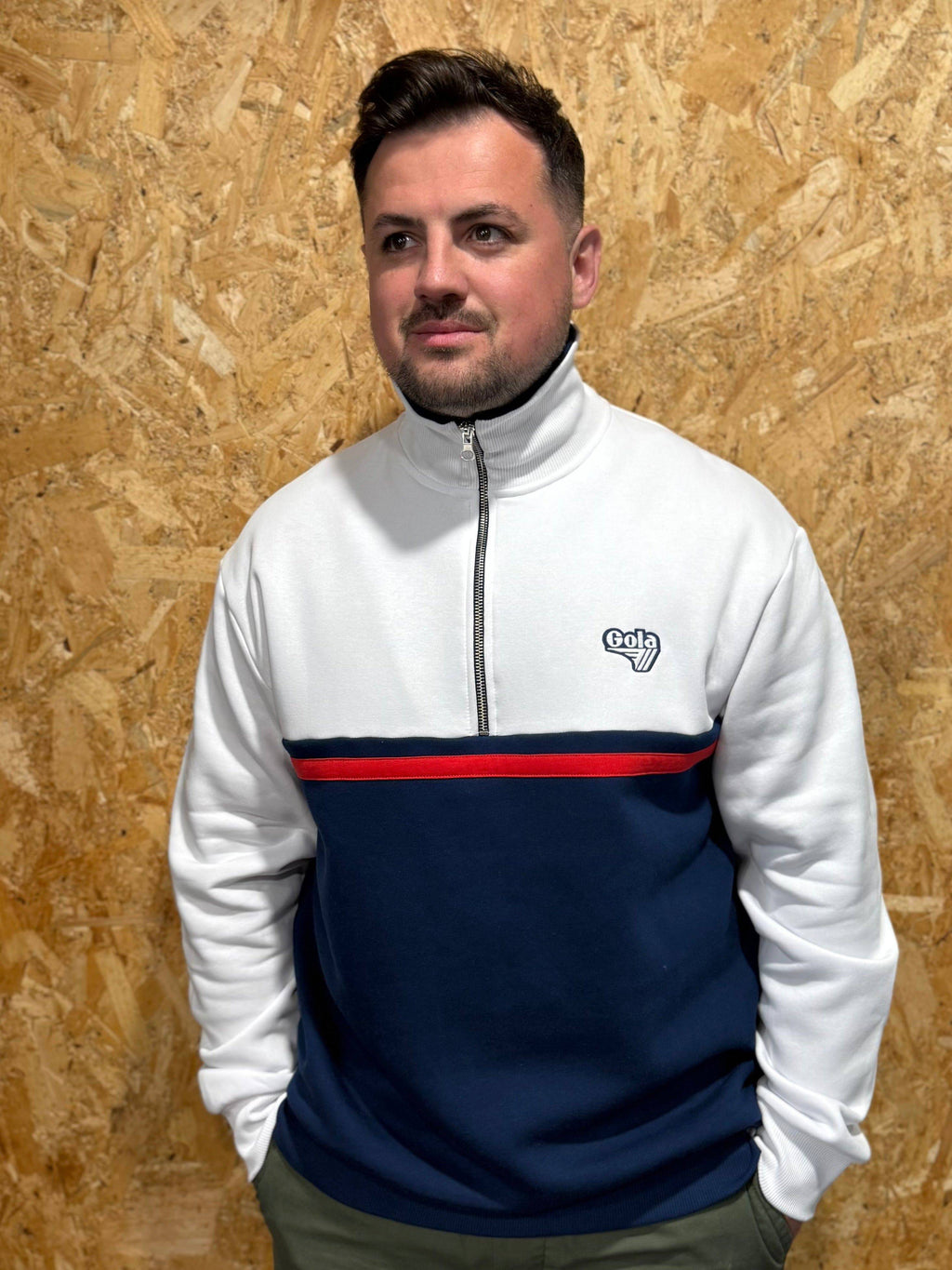 Gola Stripe Detail Quarter Zip Jumper