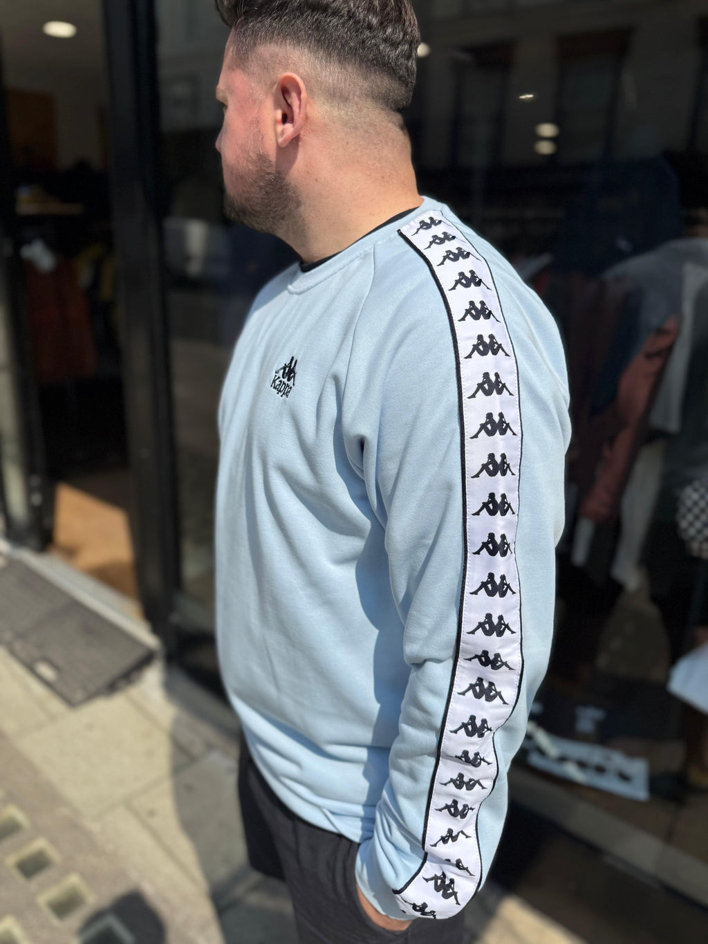 Kappa Lynch Crew Neck Sweatshirt Sky Blue