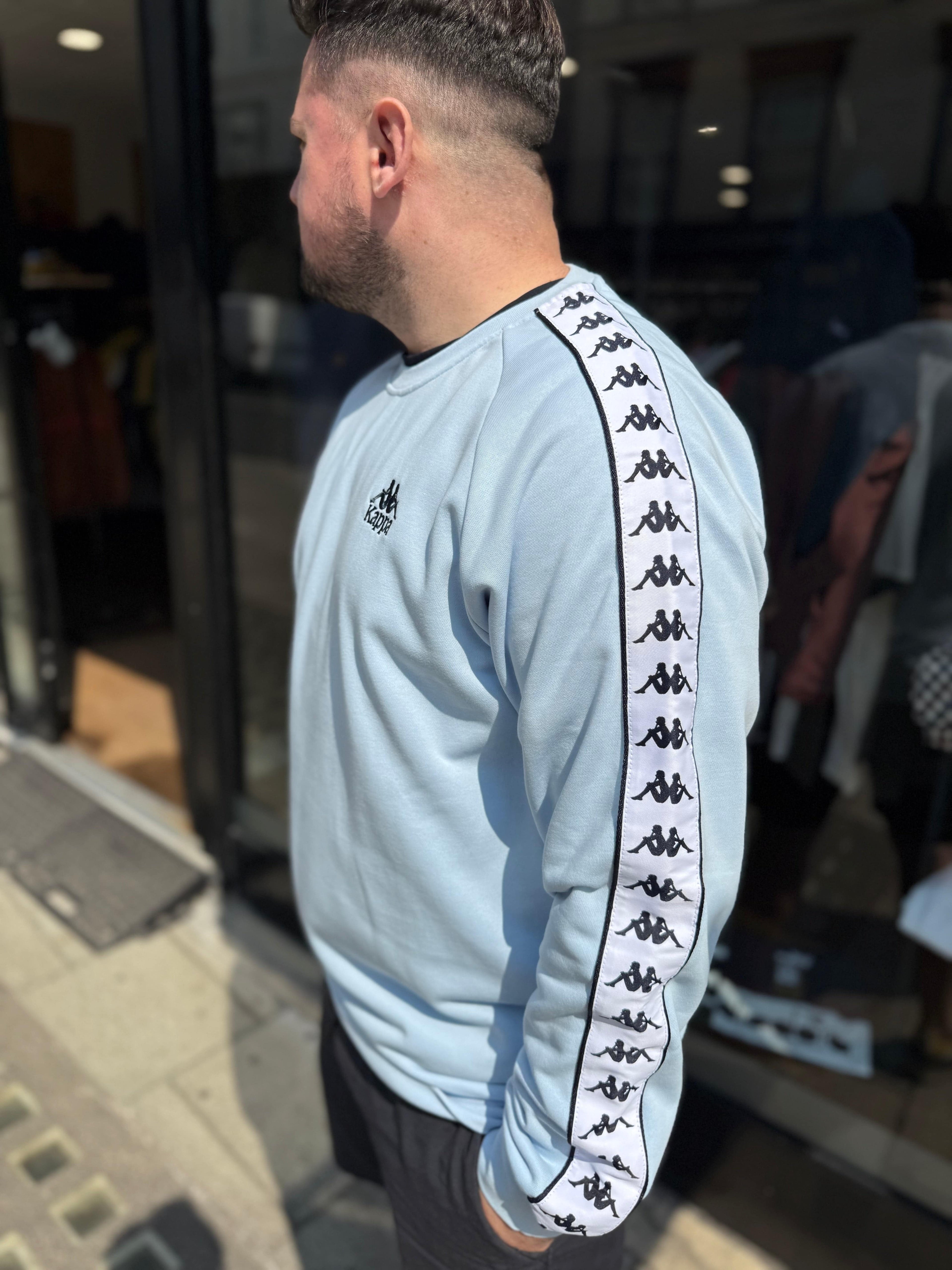 Kappa Lynch Crew Neck Sweatshirt Sky Blue
