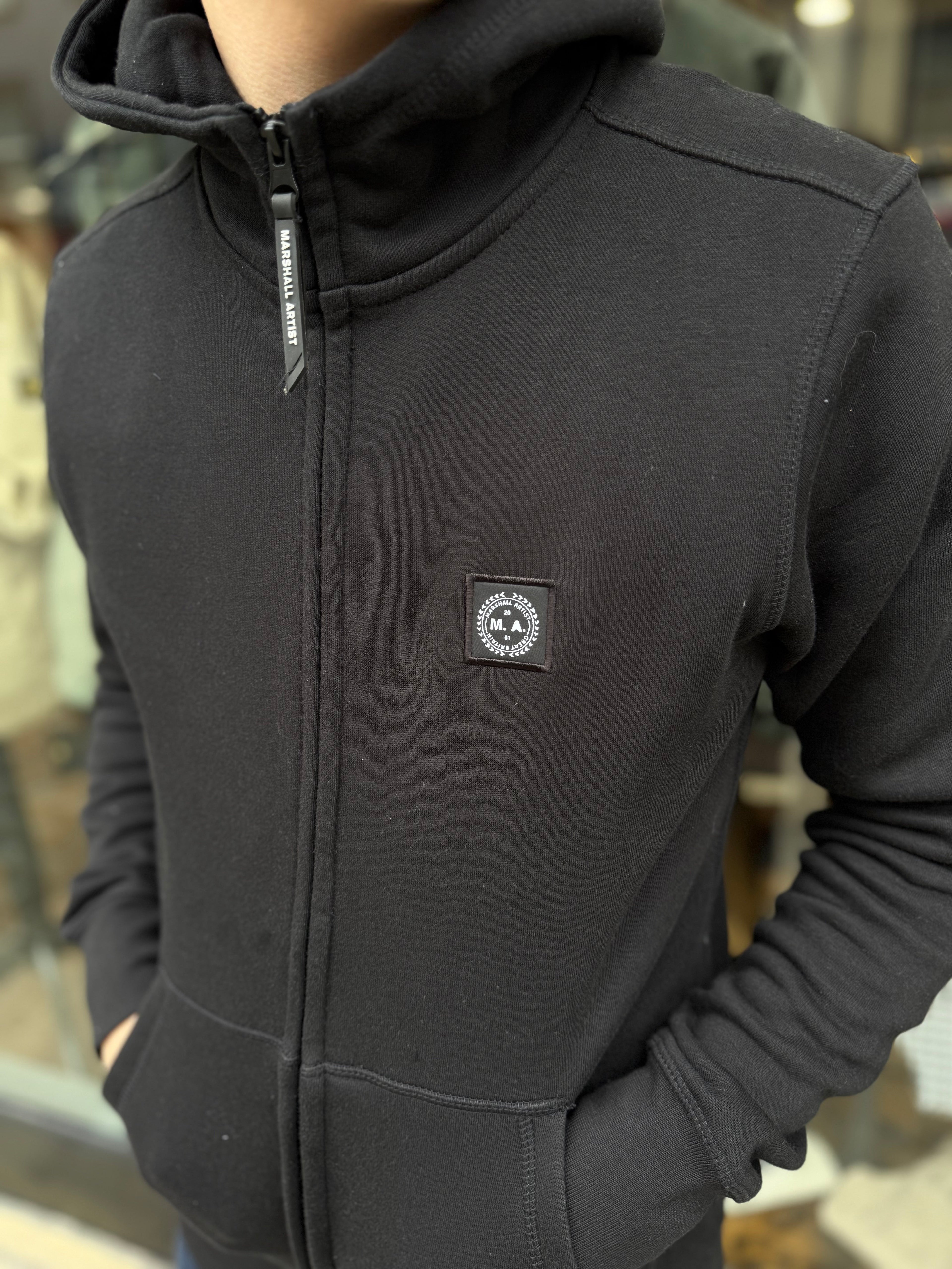 Marshall Artist Marchio Full Zip Hoodie Black