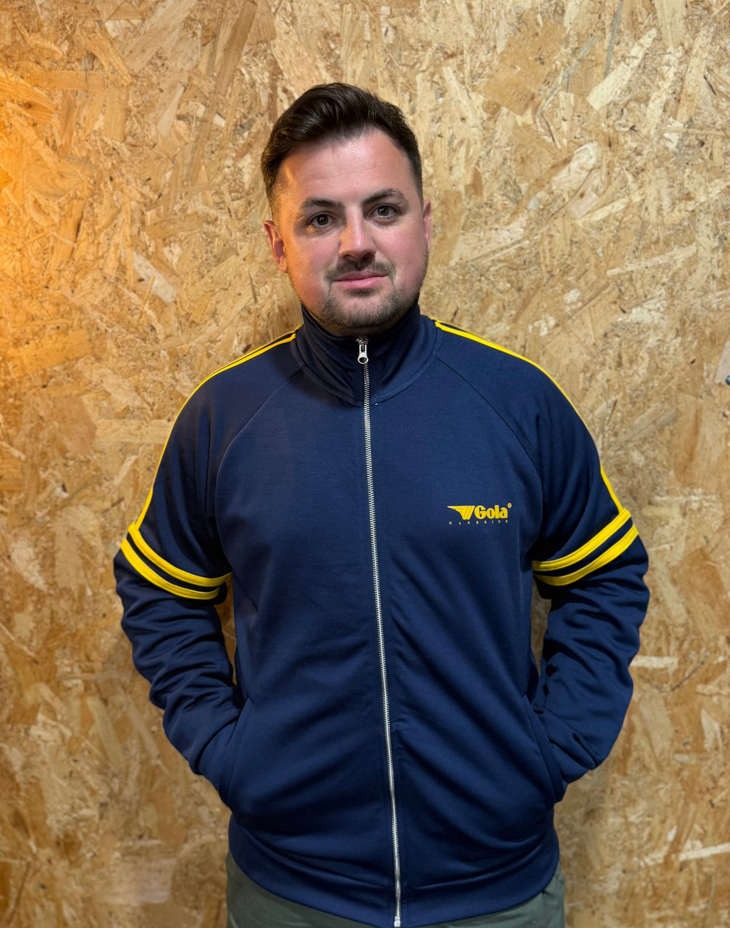 Gola Logo Striped Track Top Navy