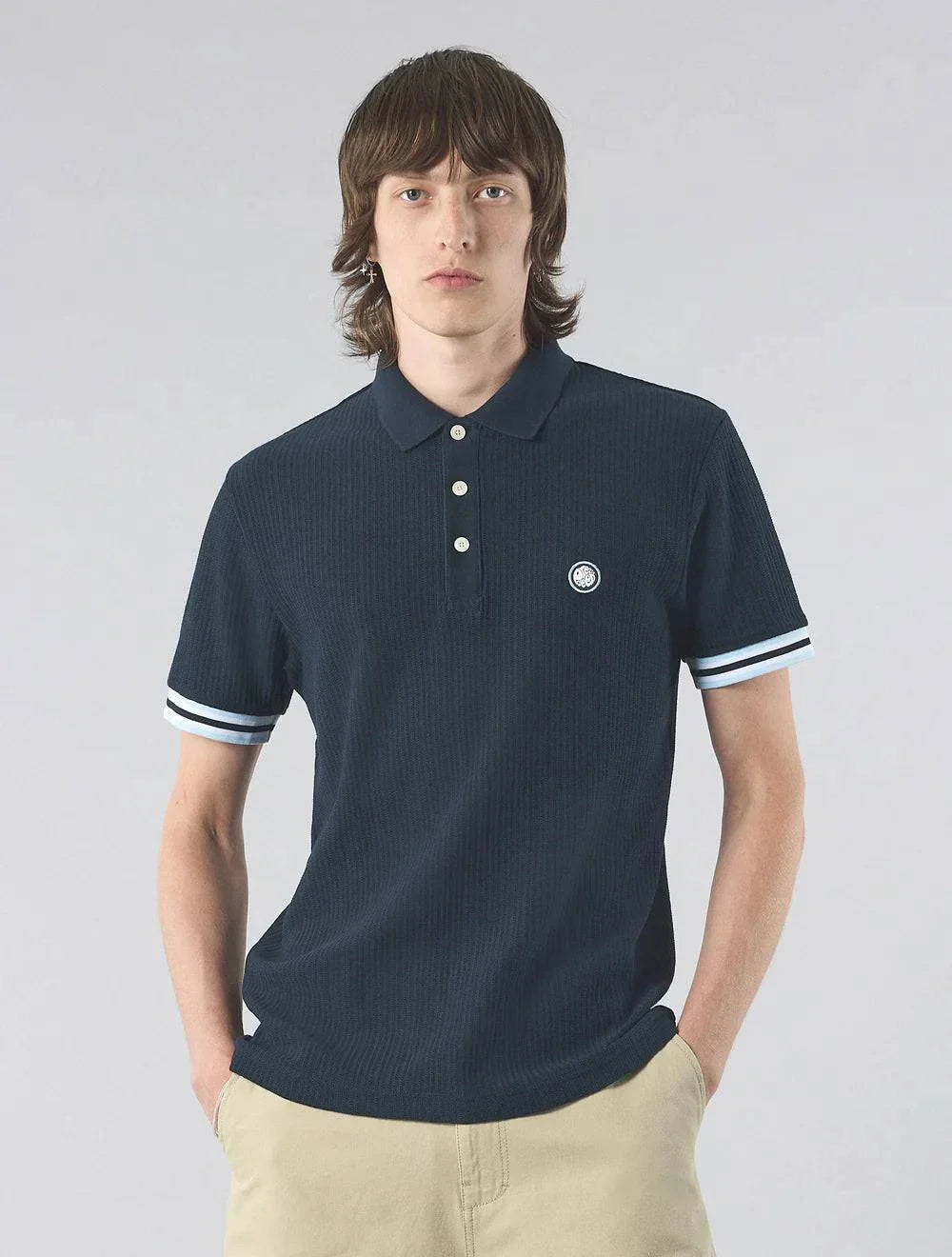 Pretty Green Cressa Tipped Polo Navy