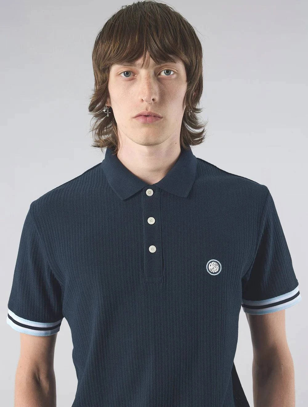 Pretty Green Cressa Tipped Polo Navy