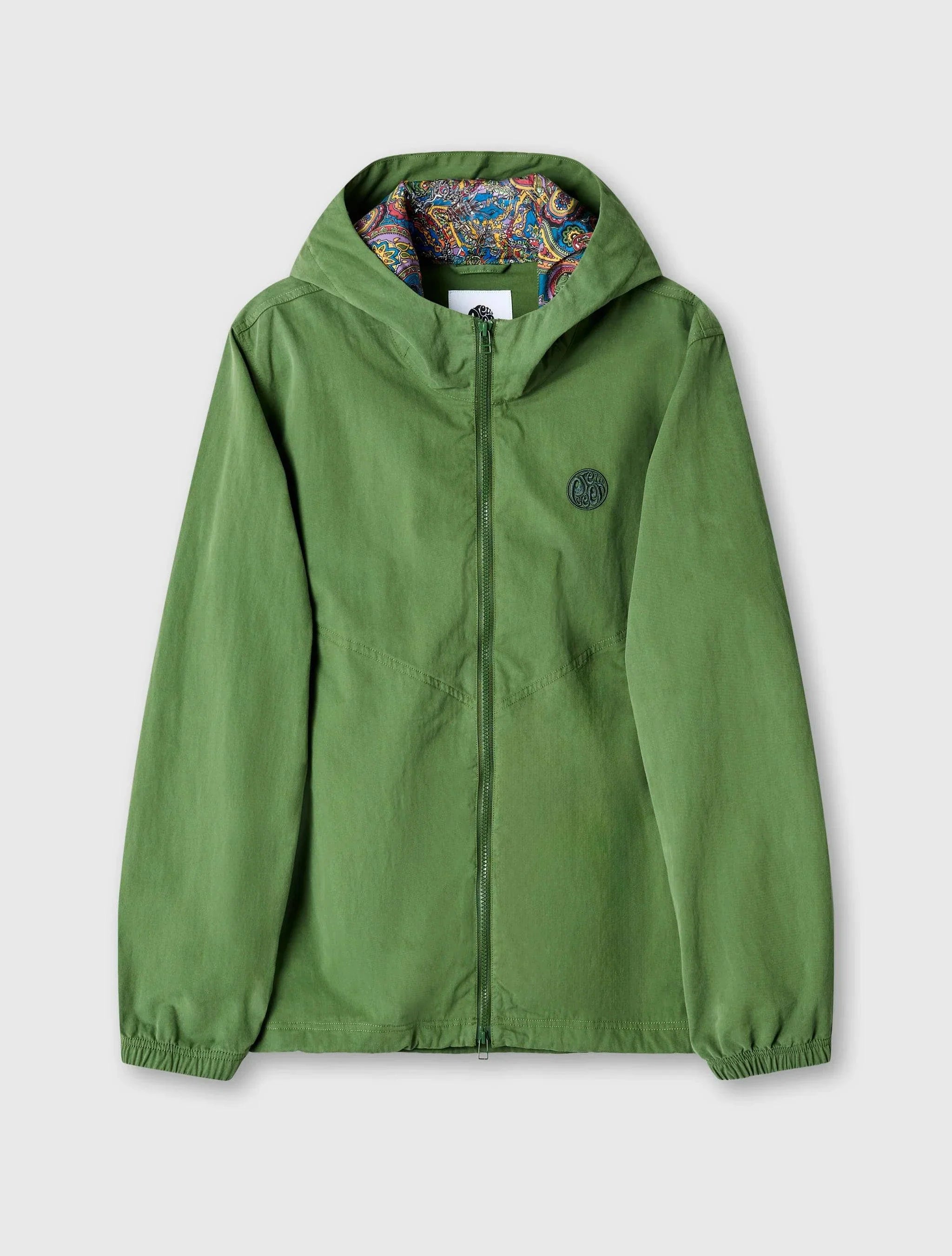 Pretty Green Feltham Paisley Hooded Jacket Khaki