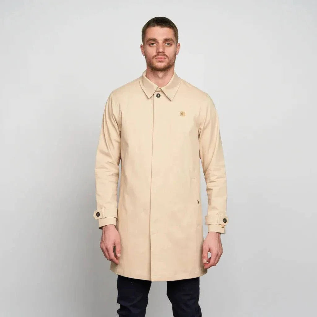 Gabicci Vintage Houghton Twill Mac -Oatmeal