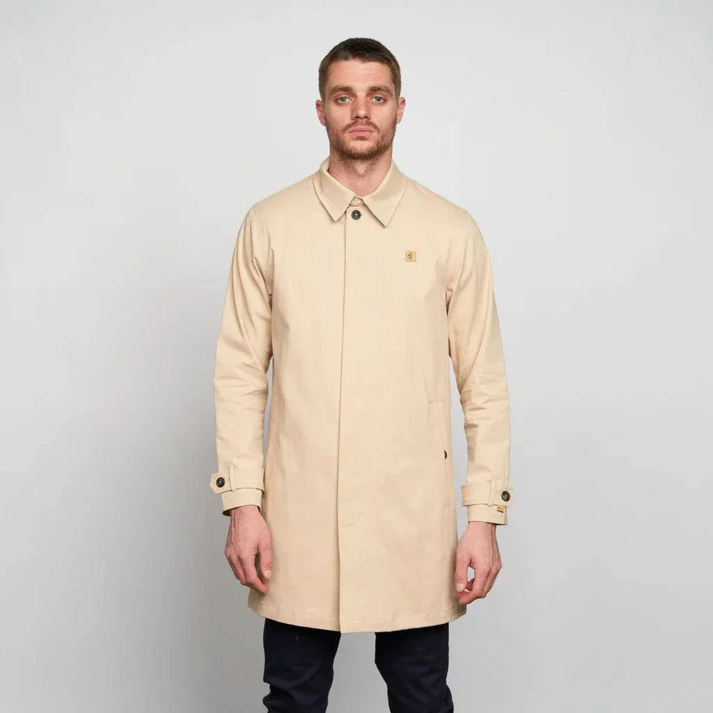 Gabicci Vintage Houghton Twill Mac -Oatmeal