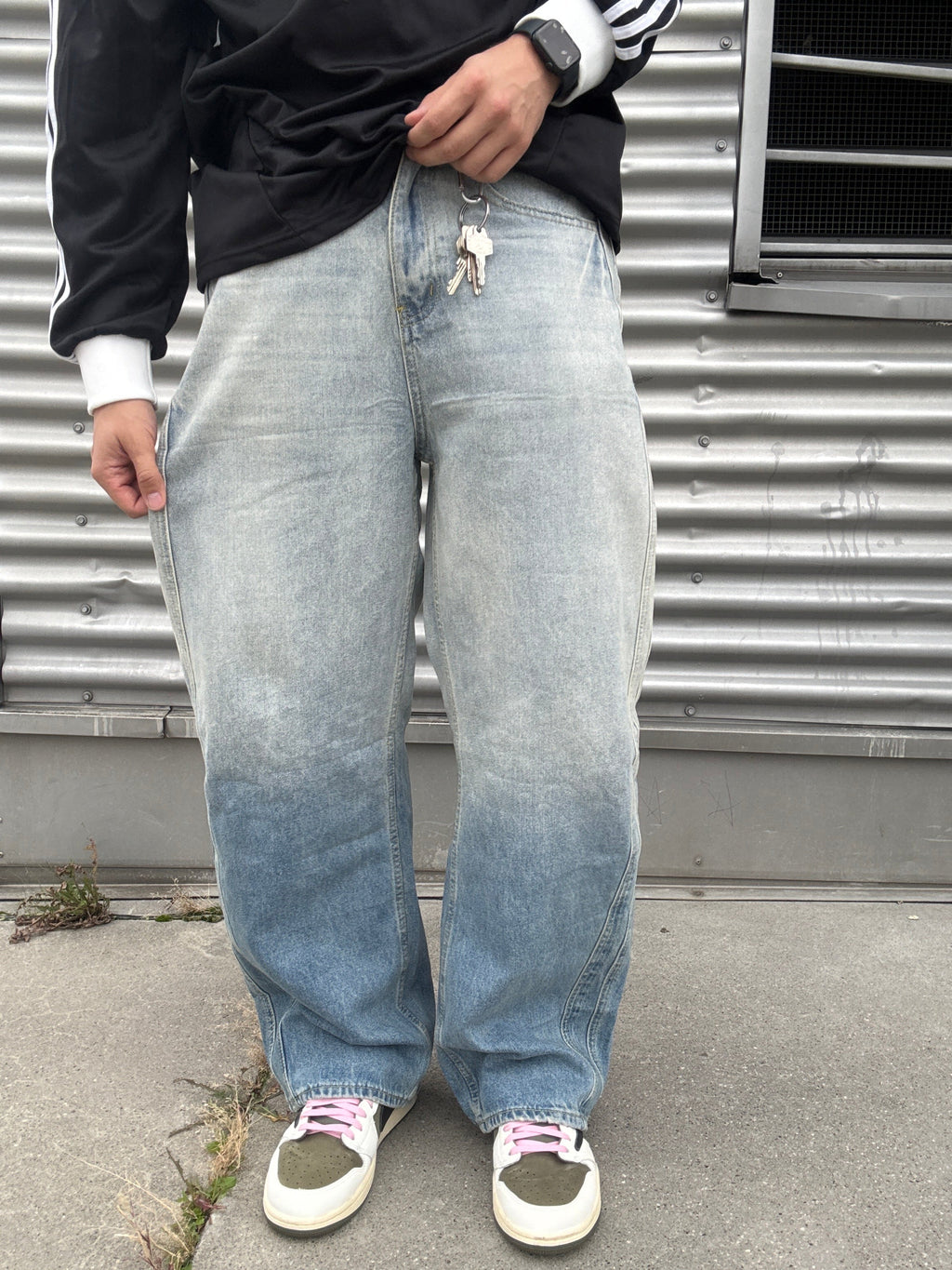 DCRB White Washed Baggy Denim Jeans