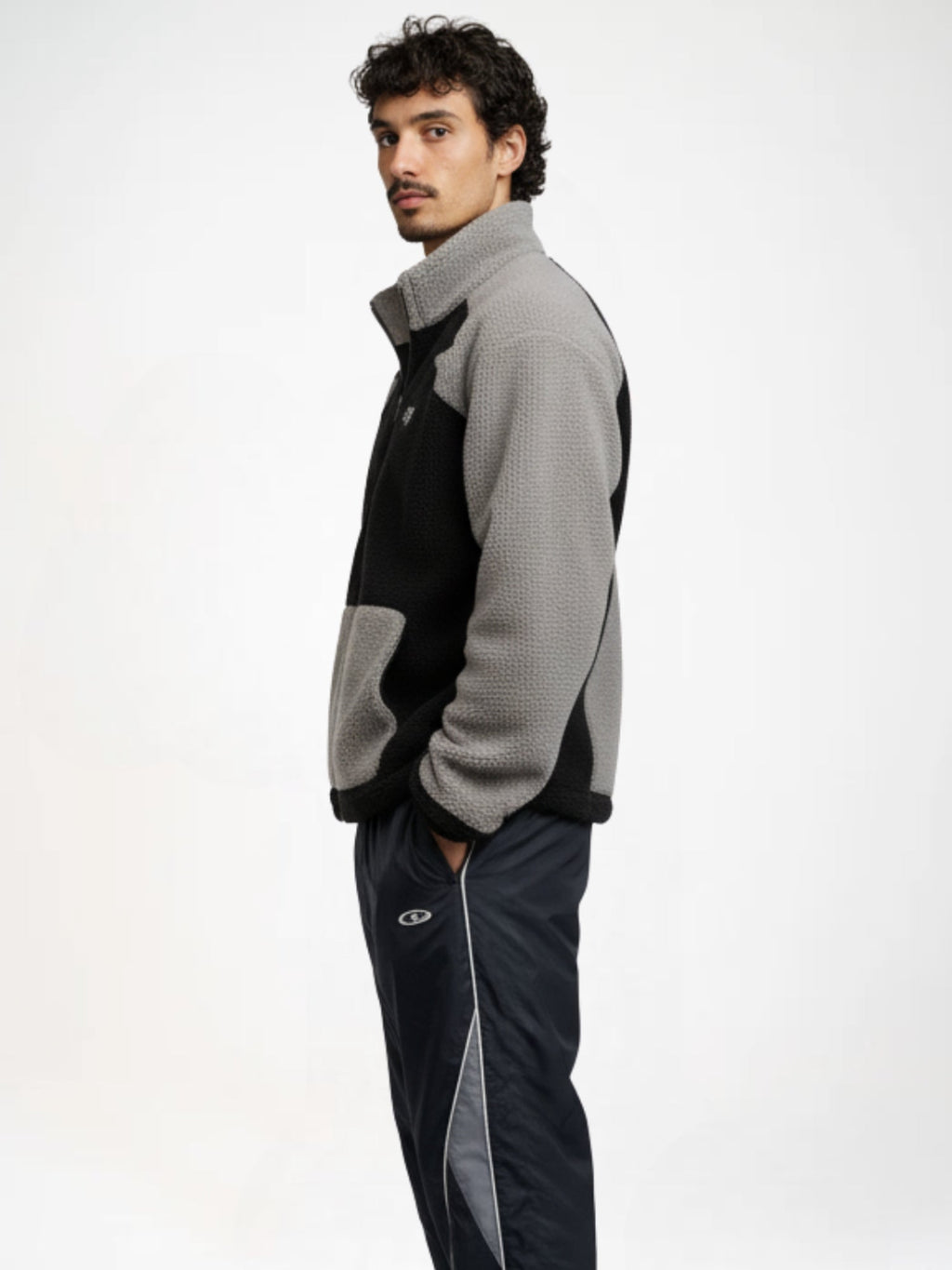 DCRB Two Tone Sherpa Fleece Jacket Black