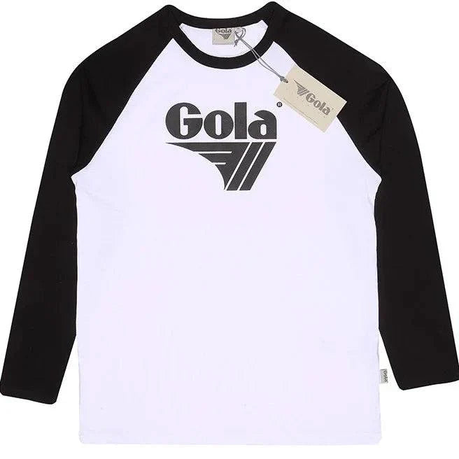 Gola Logo Print Varsity Black/White Long Sleeve T-Shirt