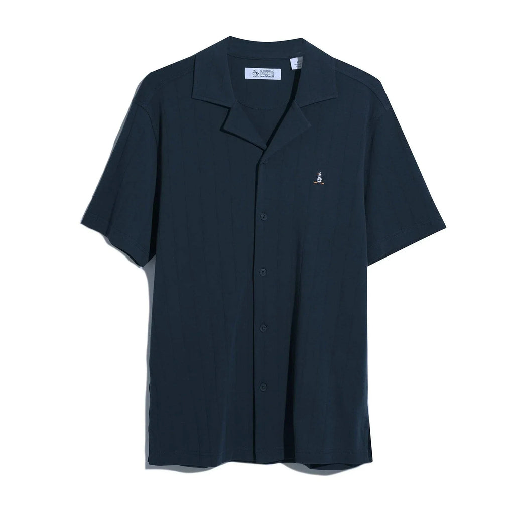 Original Penguin Short Sleeve Shirt With Camp Collar in Dark Sapphire