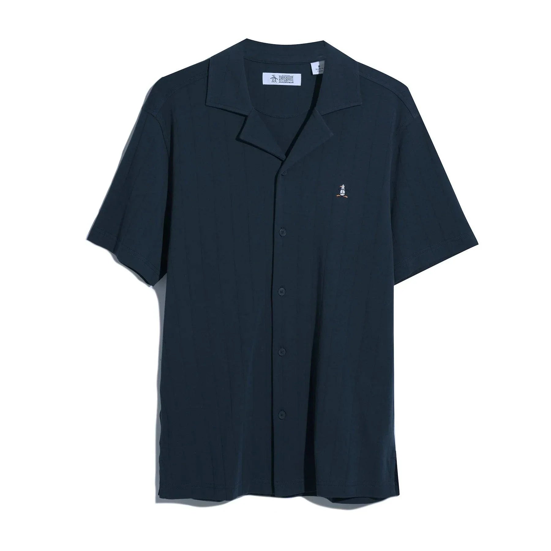 Original Penguin Short Sleeve Shirt With Camp Collar in Dark Sapphire