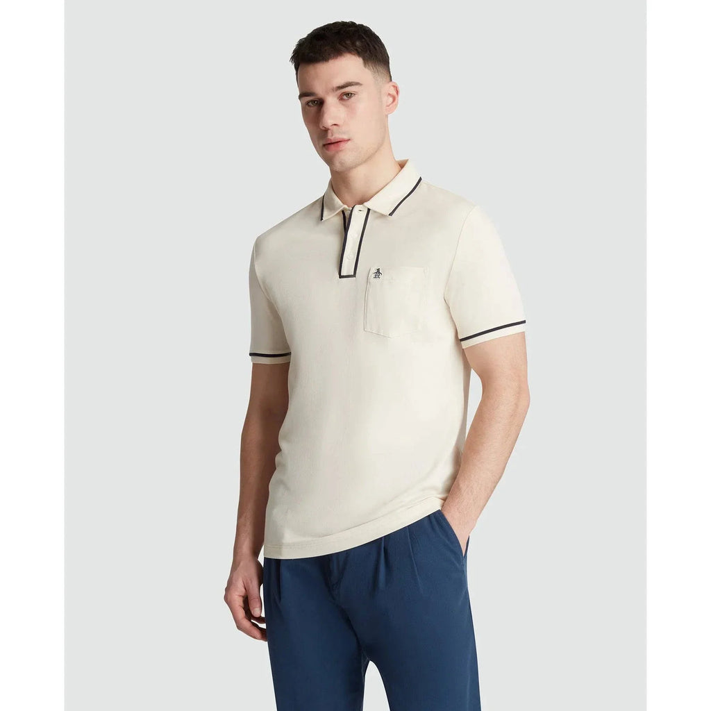 Original Penguin Pique Short Sleeve Polo Shirt In Birch