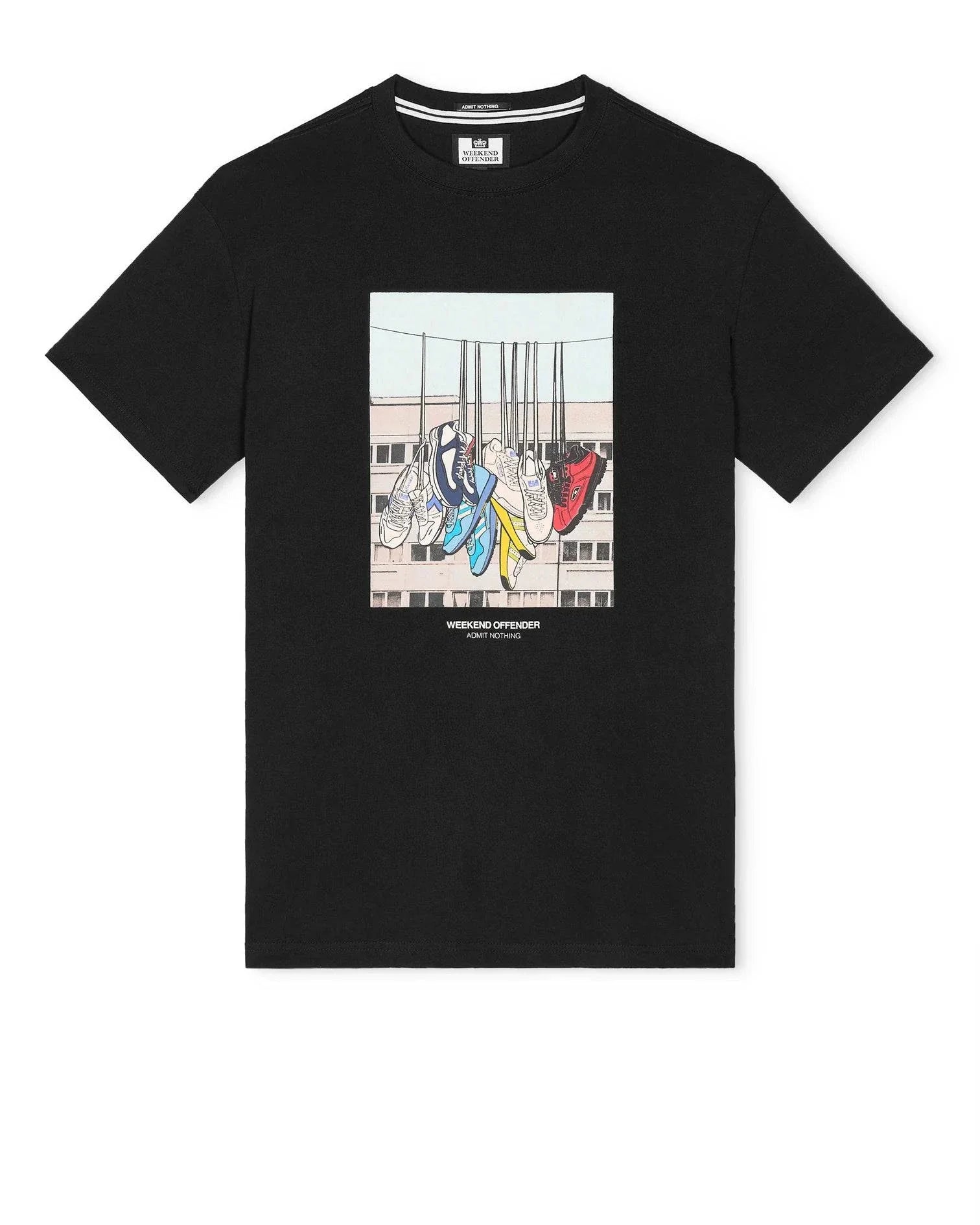 Weekend Offender Battle Lines Graphic T-Shirt Black