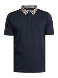 Aquascutum Supima Club Check Collar Polo