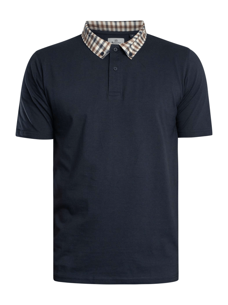 Aquascutum Supima Club Check Collar Polo