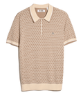 Original Penguin Jacquard Geo Print Zip Polo Shirt Birch
