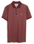 Original Penguin Knitted Jacquard Circles Polo Shirt Cabernet