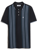 Original Penguin Interlock Vertical Stripe Polo Shirt Dark Sapphire