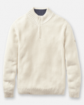 Henri Lloyd Golant Quarter  Zip Ribbed Knit In Ecru