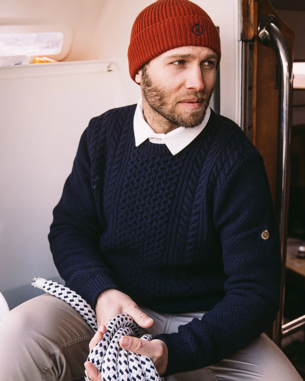 Henri Lloyd Abersoch Cable Knit Jumper Navy