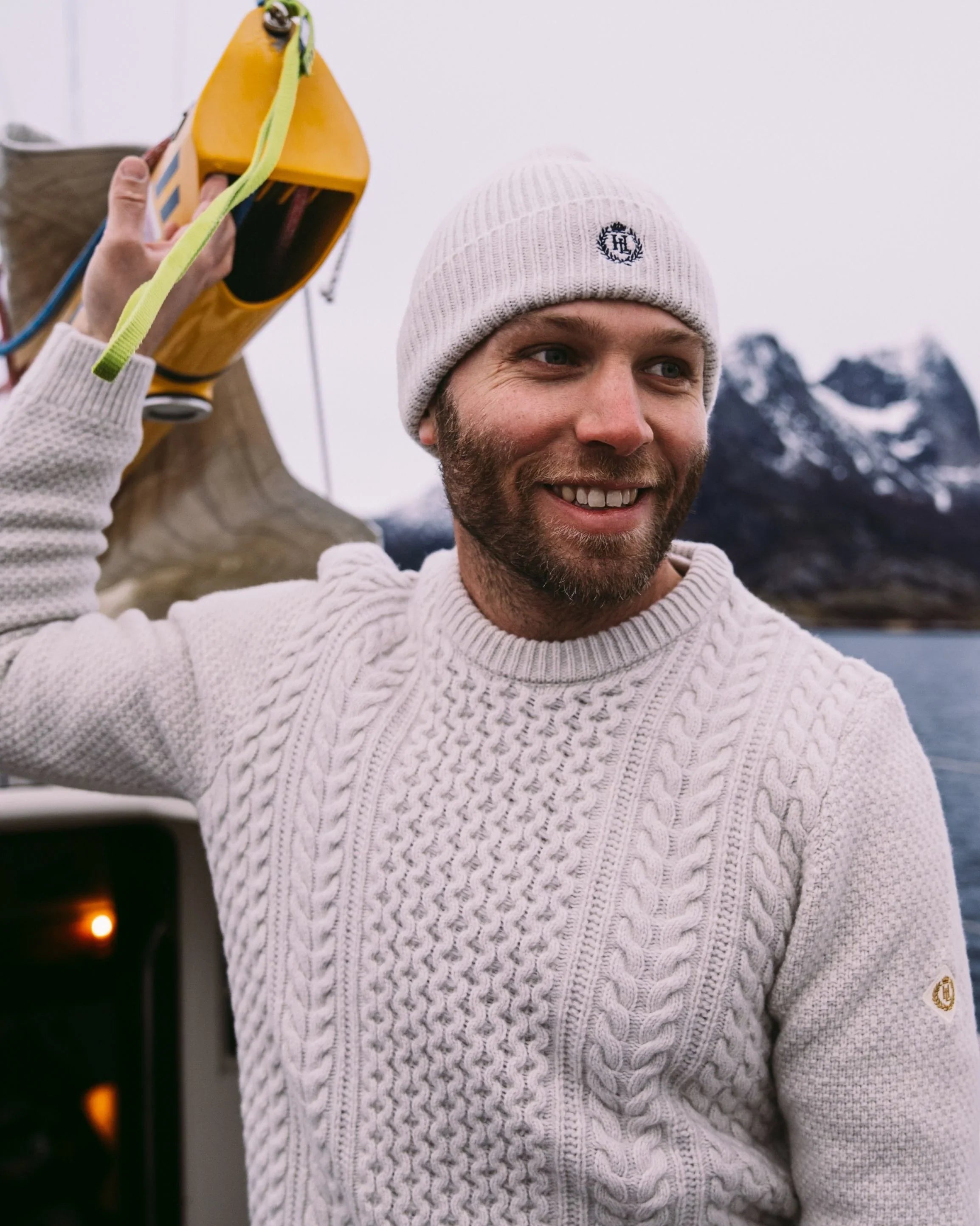 Henri Lloyd Abersoch Cable Knit Jumper Off-White