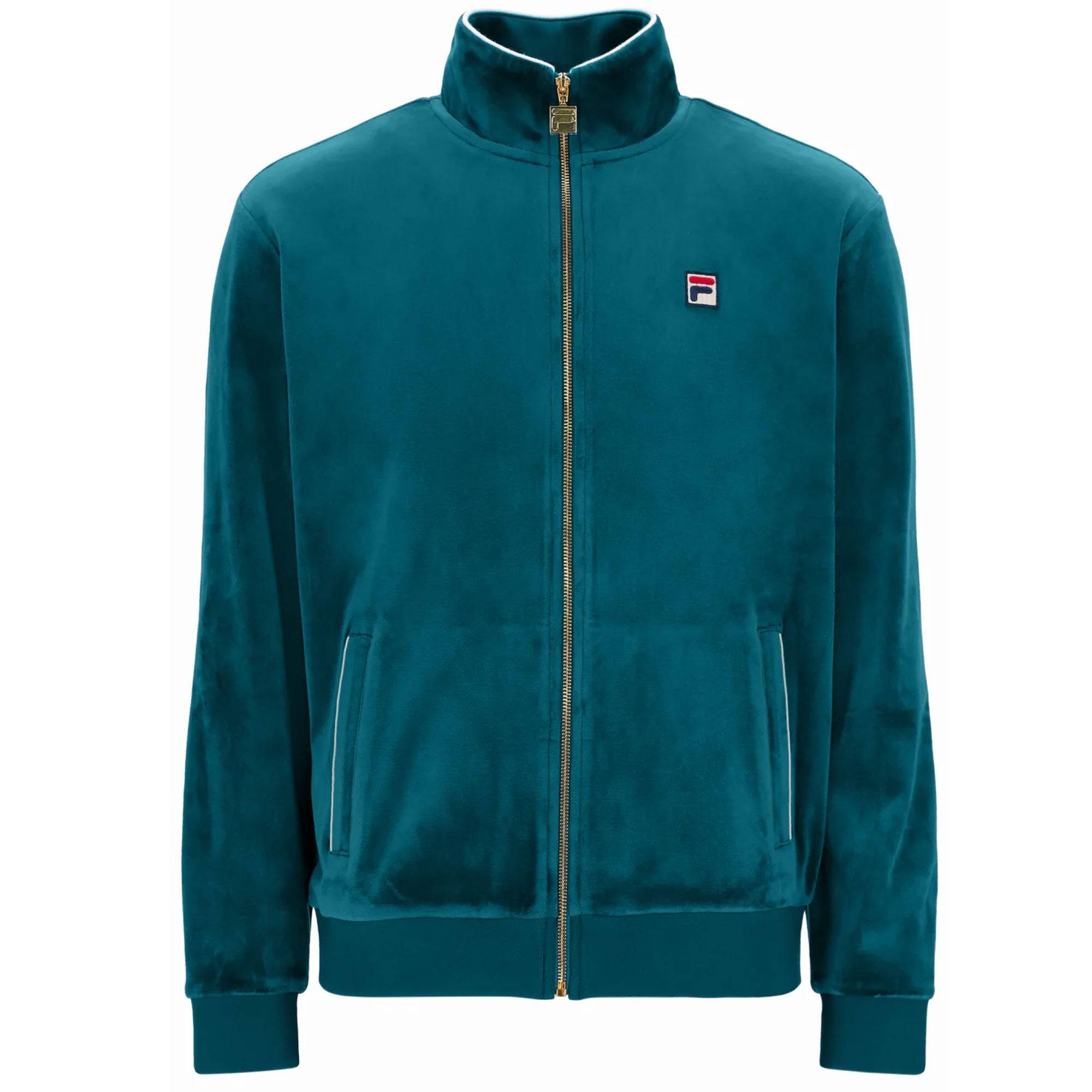 Fila Irving Velour Track Top in Deep Lagoon