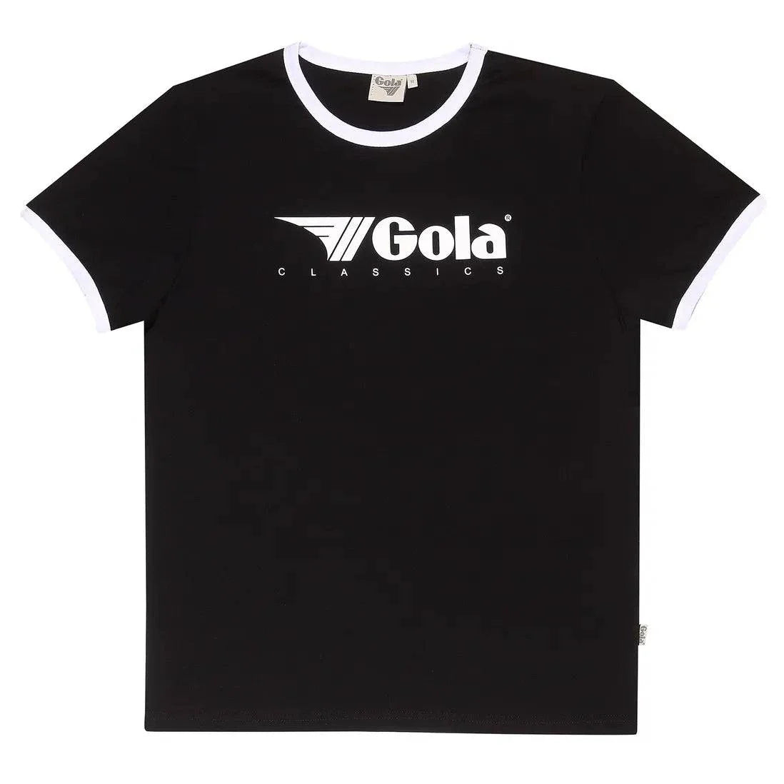 Gola Logo Print Ringer T-shirt Black/White