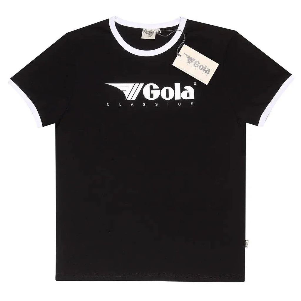Gola Logo Print Ringer T-shirt Black/White